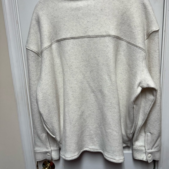 NWT HAVEN Well Within White Wool Fleece Shirt Jacket Cabincore - Picture 6 of 9